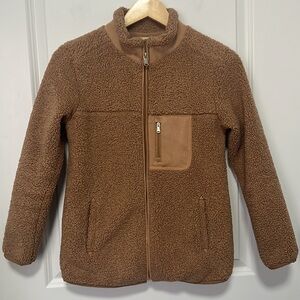 Copper Key Girls Caramel Faux Fur Fleece Jacket Zipper Closure 3 Pockets 10/12